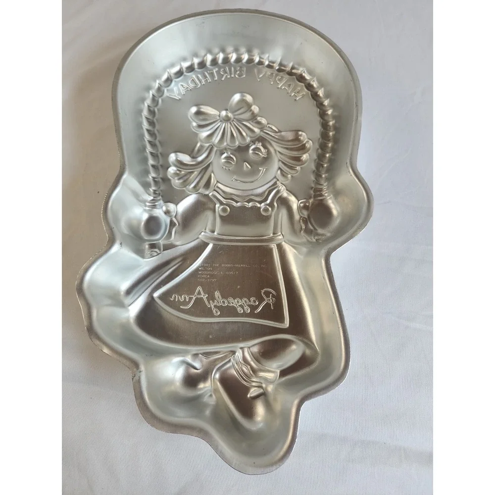 Wilton Raggedy Ann Cake Pan Silver Vintage 1981 Happy Birthday Jump Rope 5023797